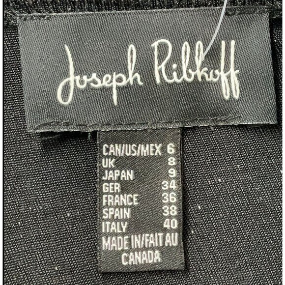 Joseph Ribkoff‎ Black Silver Cold Shoulder Bell Sleeve Knit Top Size 6 S M Shirt - Picture 4 of 6